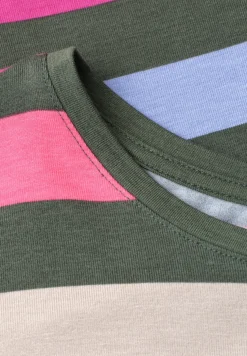 T-shirt à col rond et ourlet élastiqué
