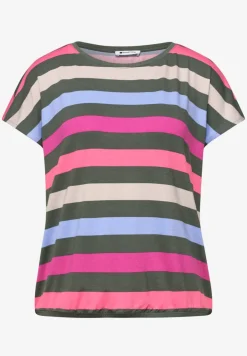T-shirt à col rond et ourlet élastiqué