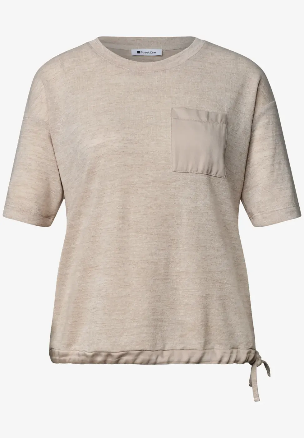 T-shirt à col rond et poche poitrine