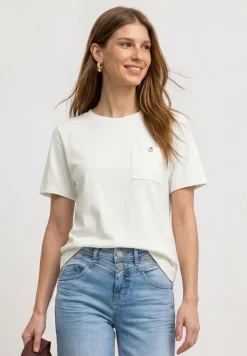 T-shirt à col rond et poche poitrine