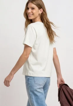 T-shirt à col rond et poche poitrine