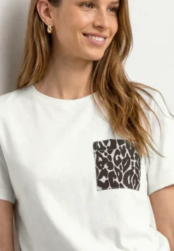 T-shirt à col rond et poche poitrine