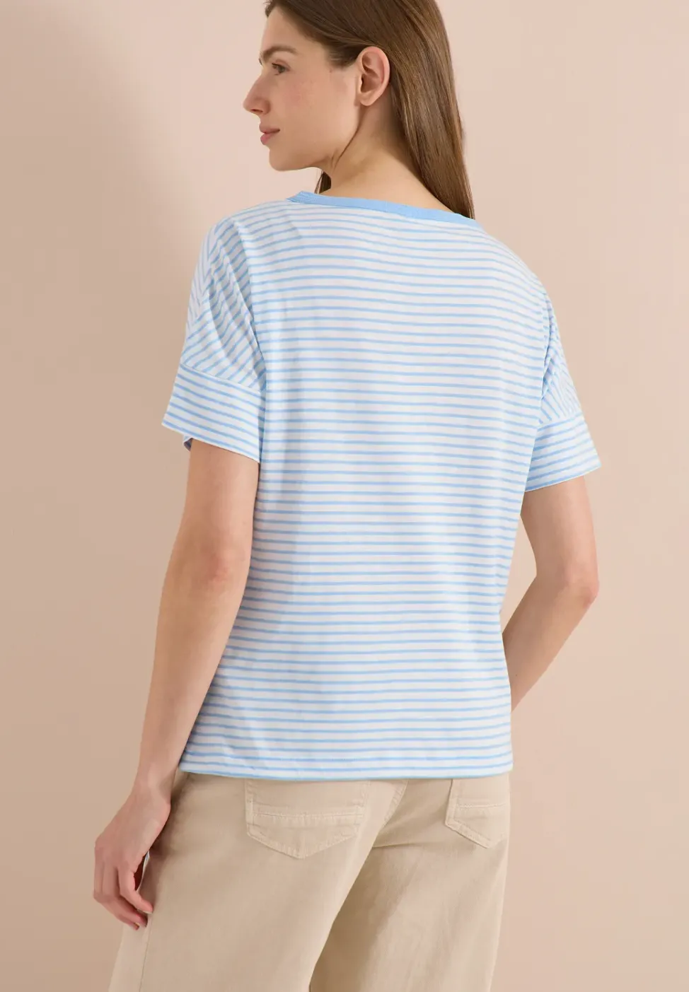 T-shirt à col rond et rayures