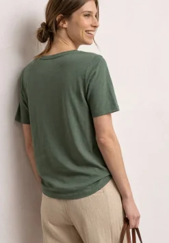 T-shirt à col rond orné de strass