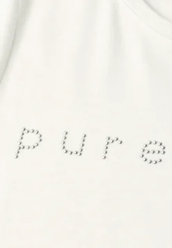 T-shirt à col rond orné de strass