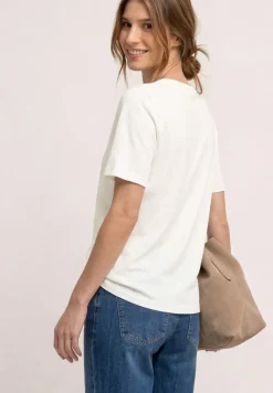 T-shirt à col rond orné de strass