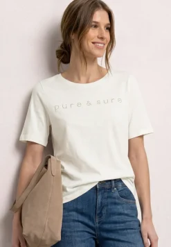 T-shirt à col rond orné de strass