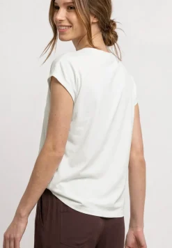 T-shirt à effets de texture et détail de ruban décoratif