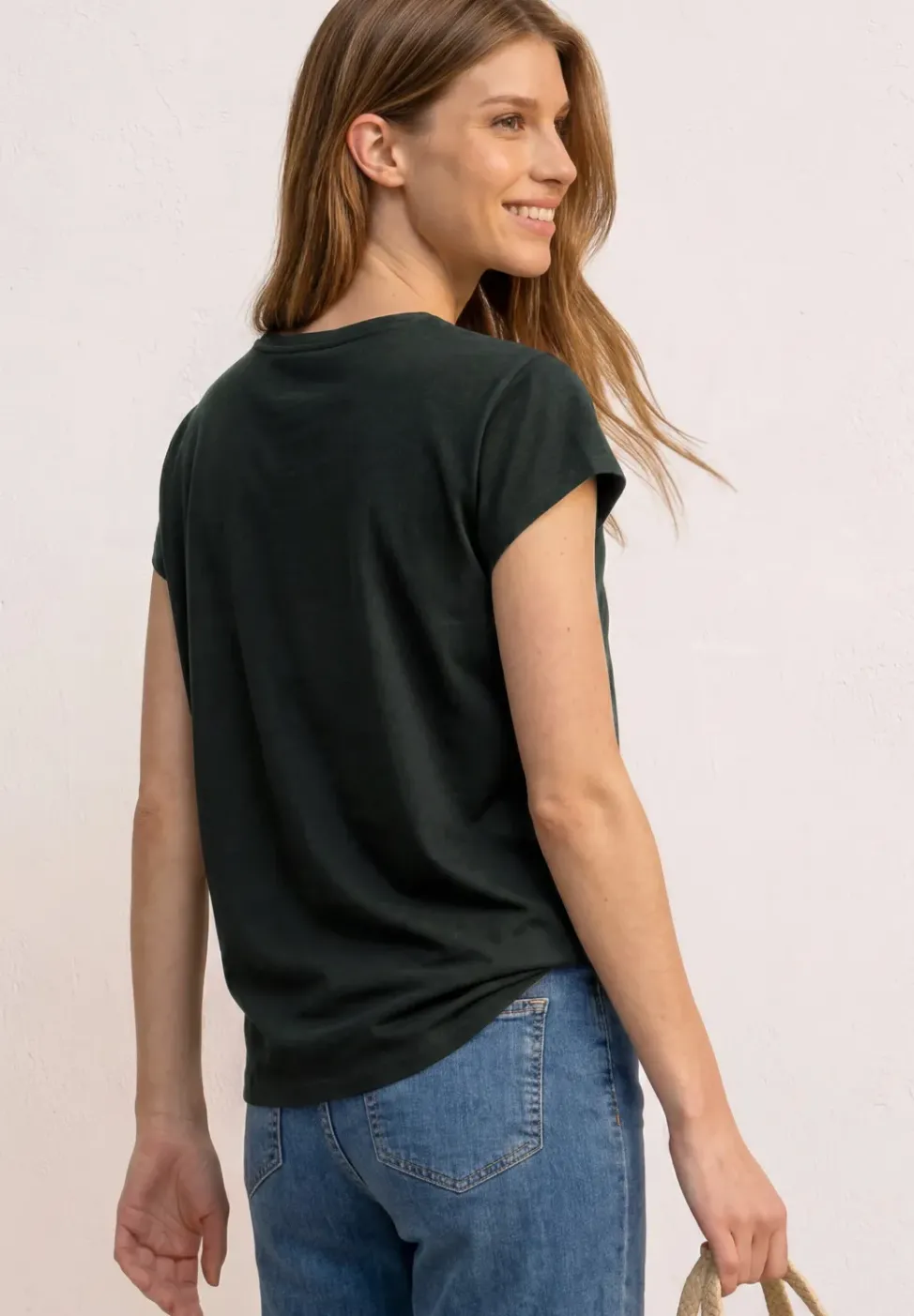 T-shirt à effets de texture et détail de ruban décoratif