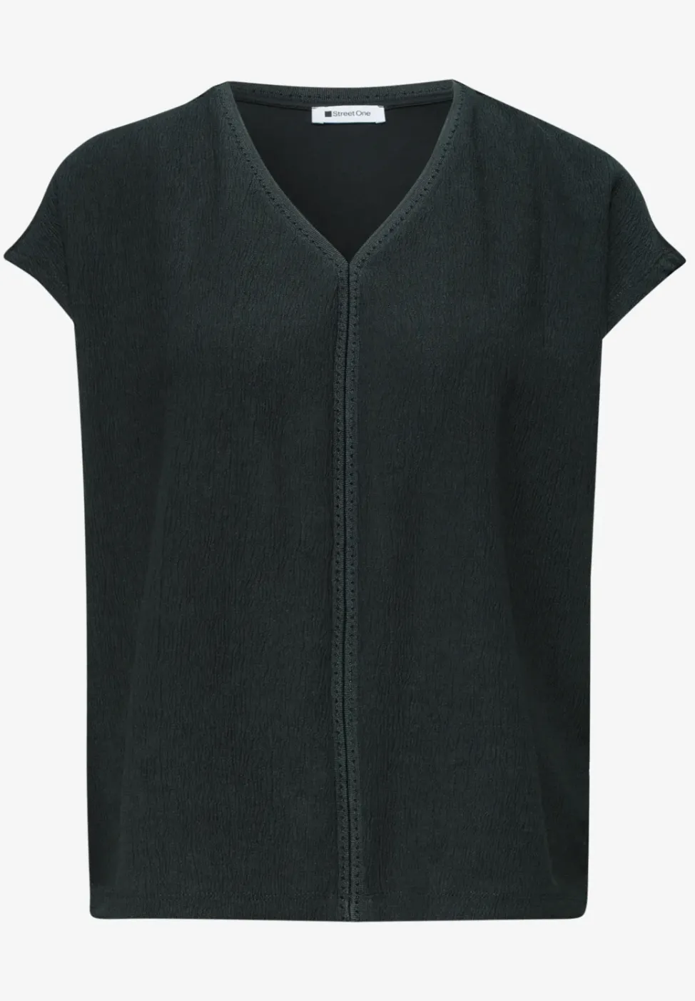 T-shirt à effets de texture et détail de ruban décoratif