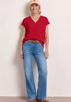 T-shirt à effets de texture et détail de ruban décoratif