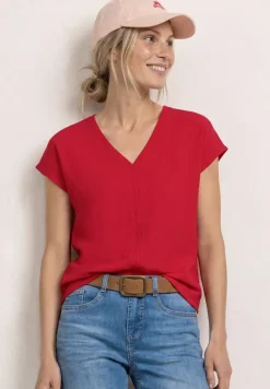 T-shirt à effets de texture et détail de ruban décoratif