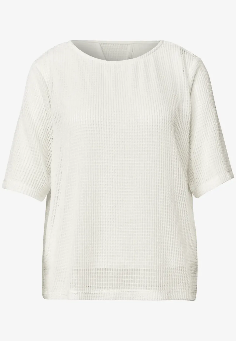 T-shirt 2 en 1 en mesh avec col bateau