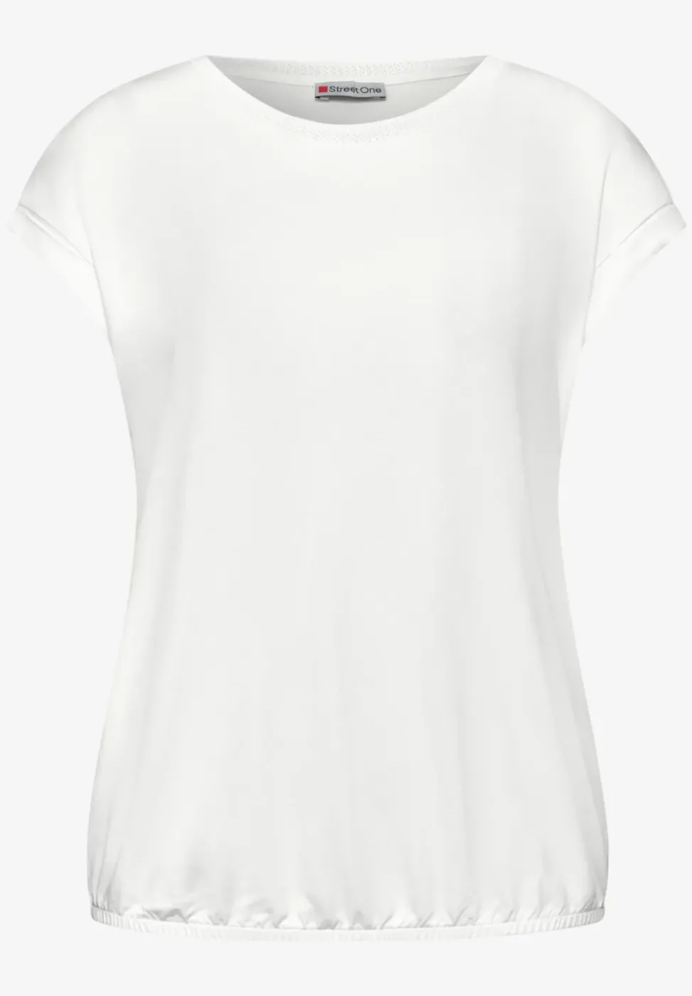 T-shirt à encolure bateau et ruban décoratif