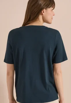 T-shirt à manches courtes avec col fendu