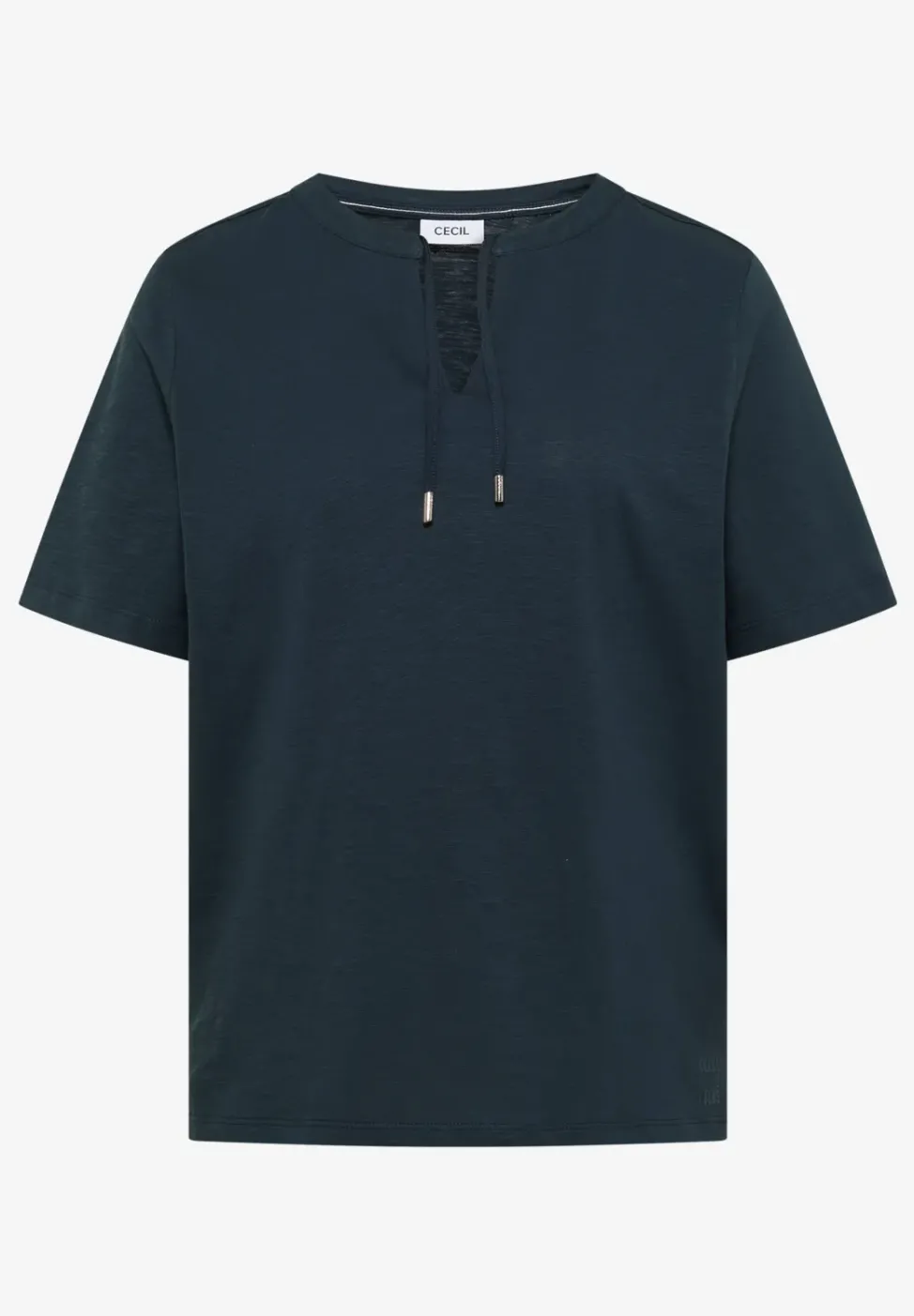 T-shirt à manches courtes avec col fendu