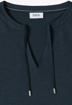 T-shirt à manches courtes avec col fendu