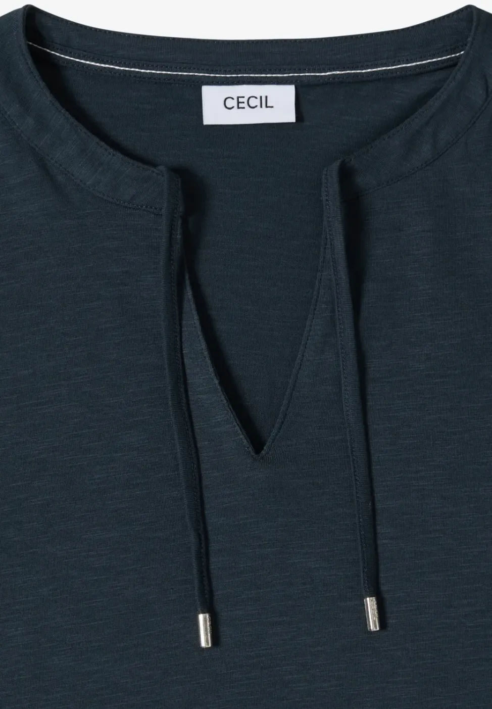 T-shirt à manches courtes avec col fendu