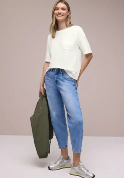 T-shirt à manches courtes avec mélange de structures