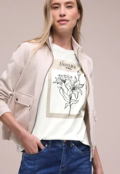 T-shirt à manches courtes avec col rond et imprimé