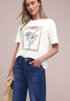 T-shirt à manches courtes avec col rond et imprimé