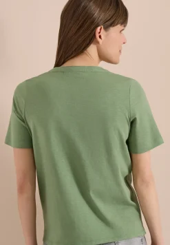 T-shirt à manches courtes avec col fendu