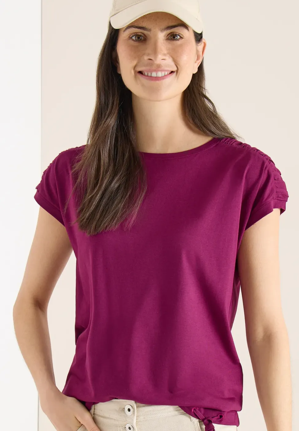 T-shirt à manches courtes avec fronces