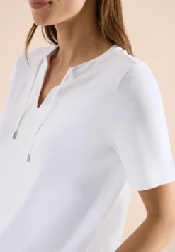 T-shirt à manches courtes avec col fendu
