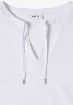 T-shirt à manches courtes avec col fendu