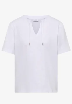 T-shirt à manches courtes avec col fendu