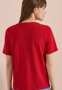 T-shirt à manches courtes avec col fendu