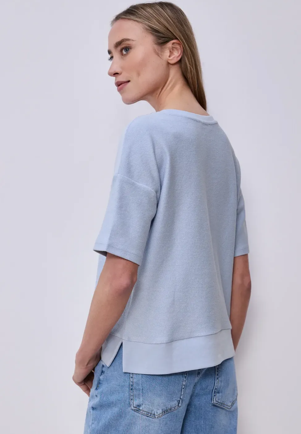 T-shirt à manches courtes avec mélange de structures