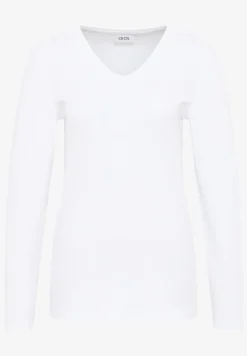 T-shirt à manches longues avec col en V