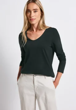 T-shirt à manches longues en couleur unie