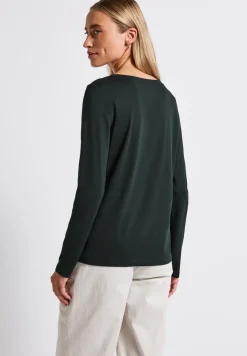 T-shirt à manches longues en couleur unie