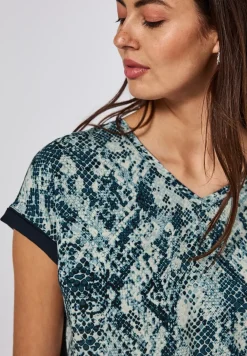 T-shirt à motifs et col en V