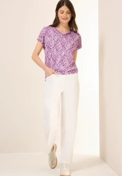 T-shirt à motifs et col en V