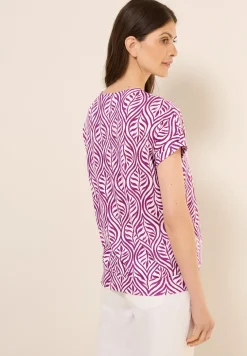 T-shirt à motifs et col en V