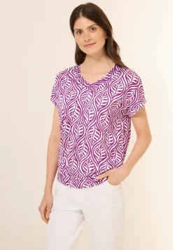 T-shirt à motifs et col en V