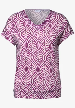 T-shirt à motifs et col en V