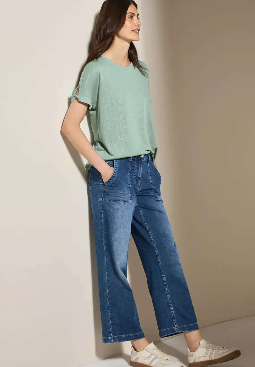 T-shirt à paillettes en lin