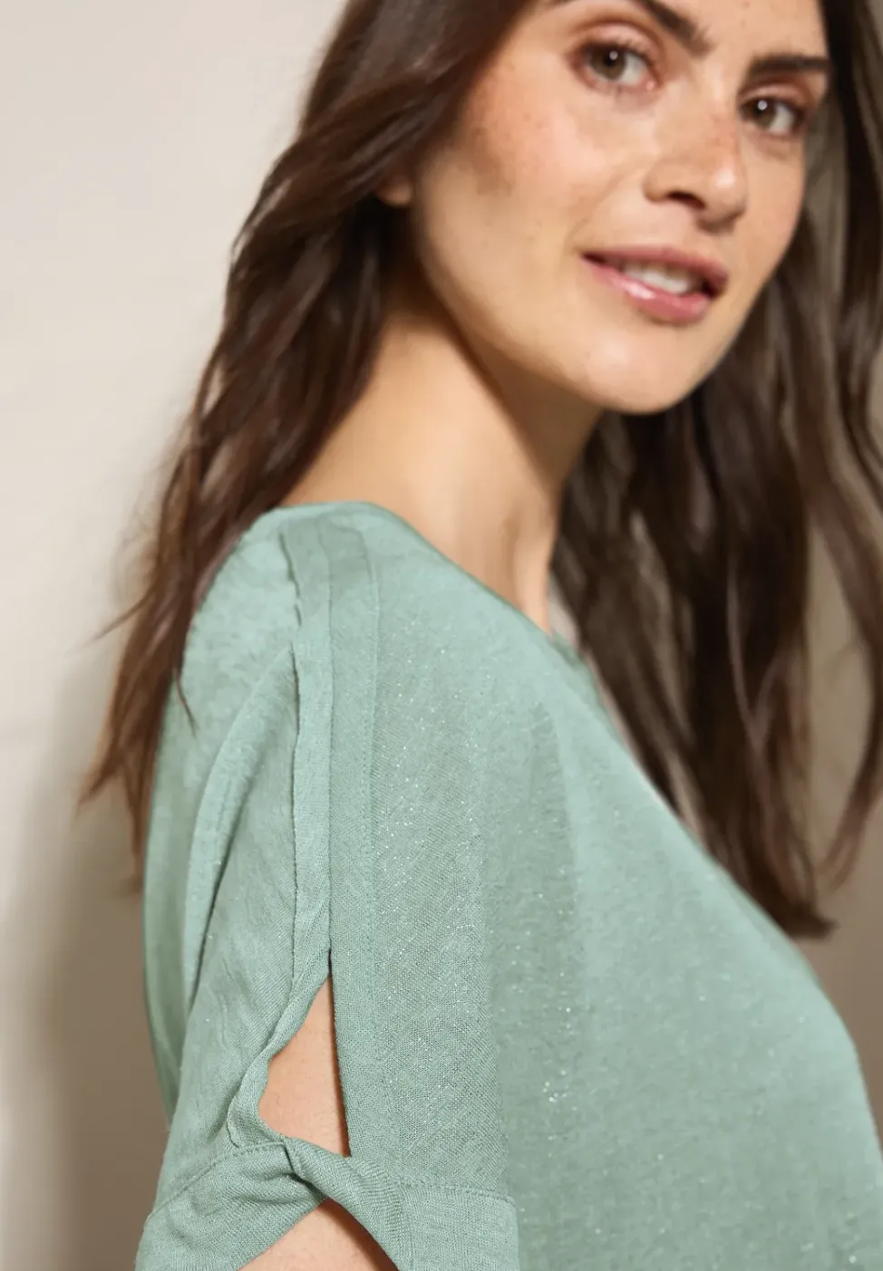 T-shirt à paillettes en lin