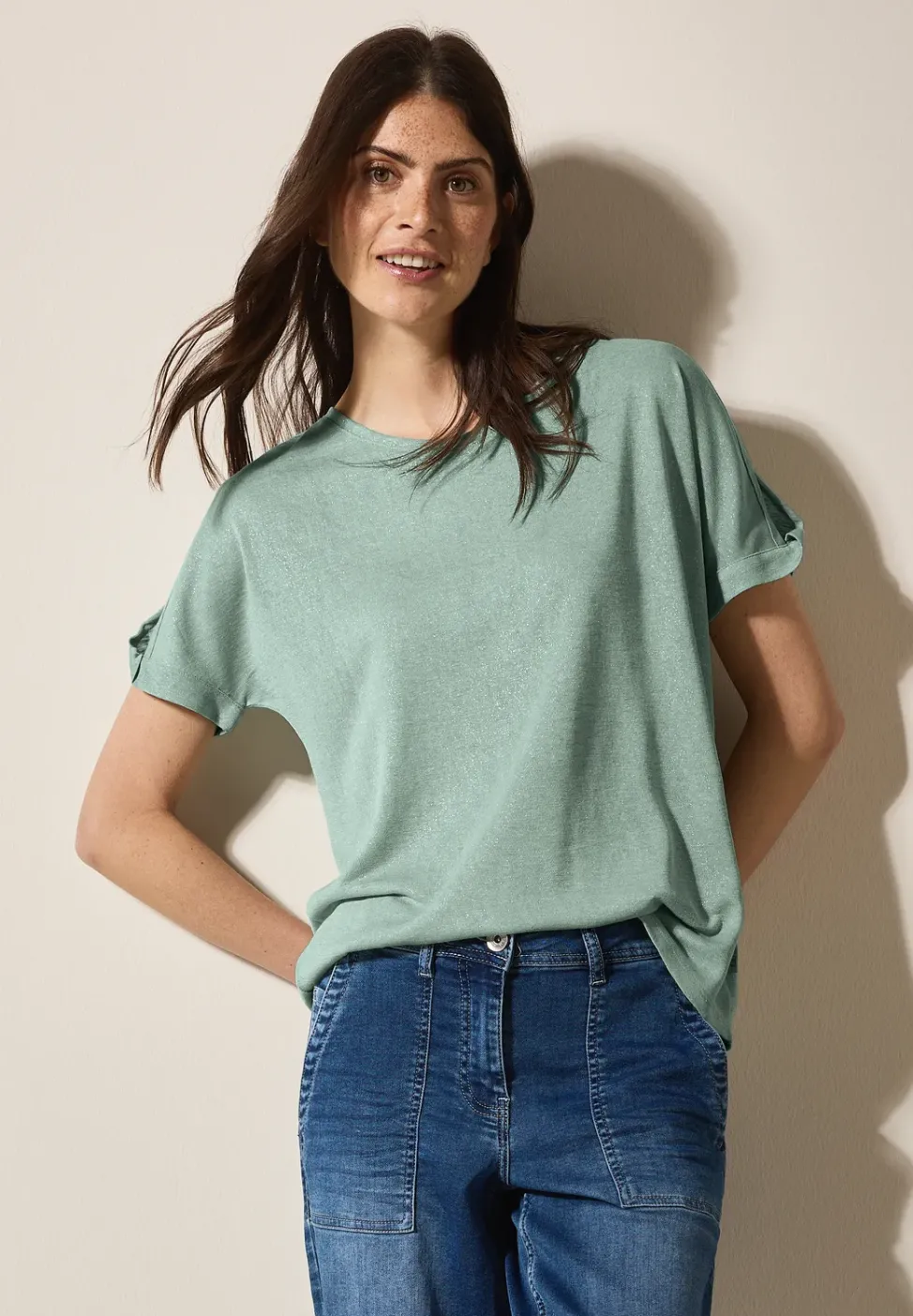 T-shirt à paillettes en lin