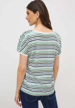 T-shirt à rayures avec cordon de serrage