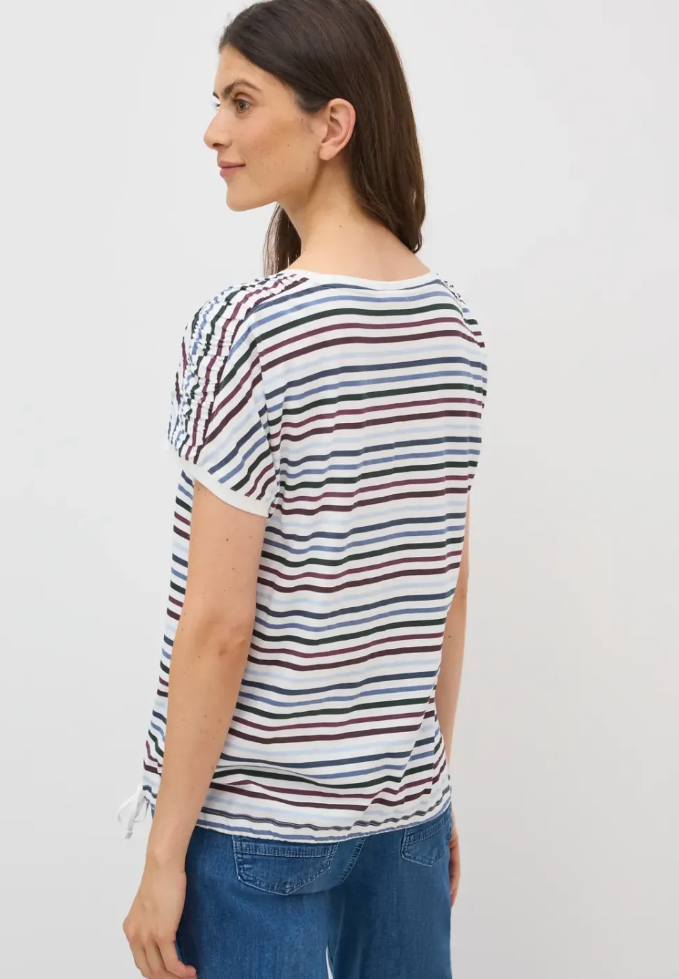 T-shirt à rayures avec cordon de serrage