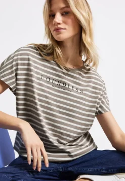 T-shirt à rayures avec wording