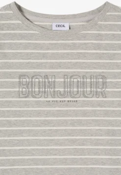 T-shirt à rayures avec wording