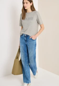 T-shirt à rayures avec wording