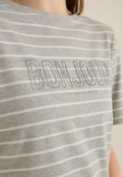 T-shirt à rayures avec wording