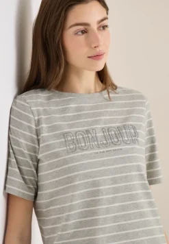 T-shirt à rayures avec wording